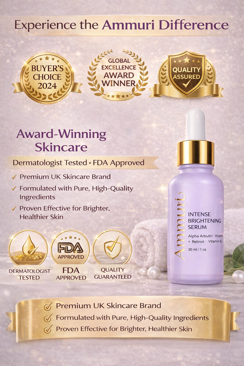 Ammuri Skincare Whitening Lightening Serum for Radiance