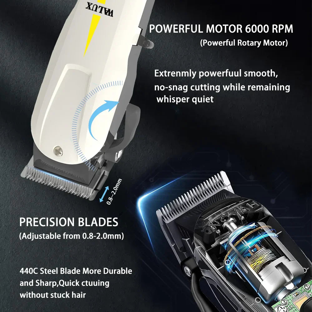 Economical Professional Hair Clipper USB Rechargeable White